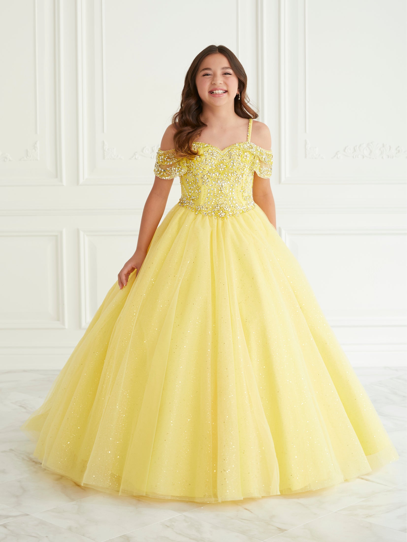 Beaded and Tulle A-Line Gown