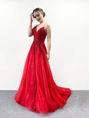 Beaded and Sparkle Tulle Gown
