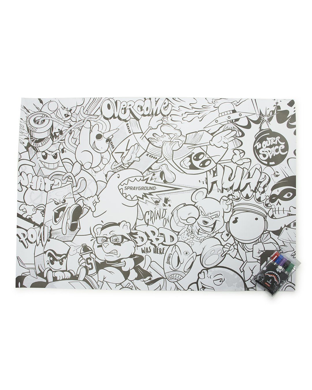 SHARKBBAG HUGE COLORING POSTER 39"x27" & MARKERS INCLUDED