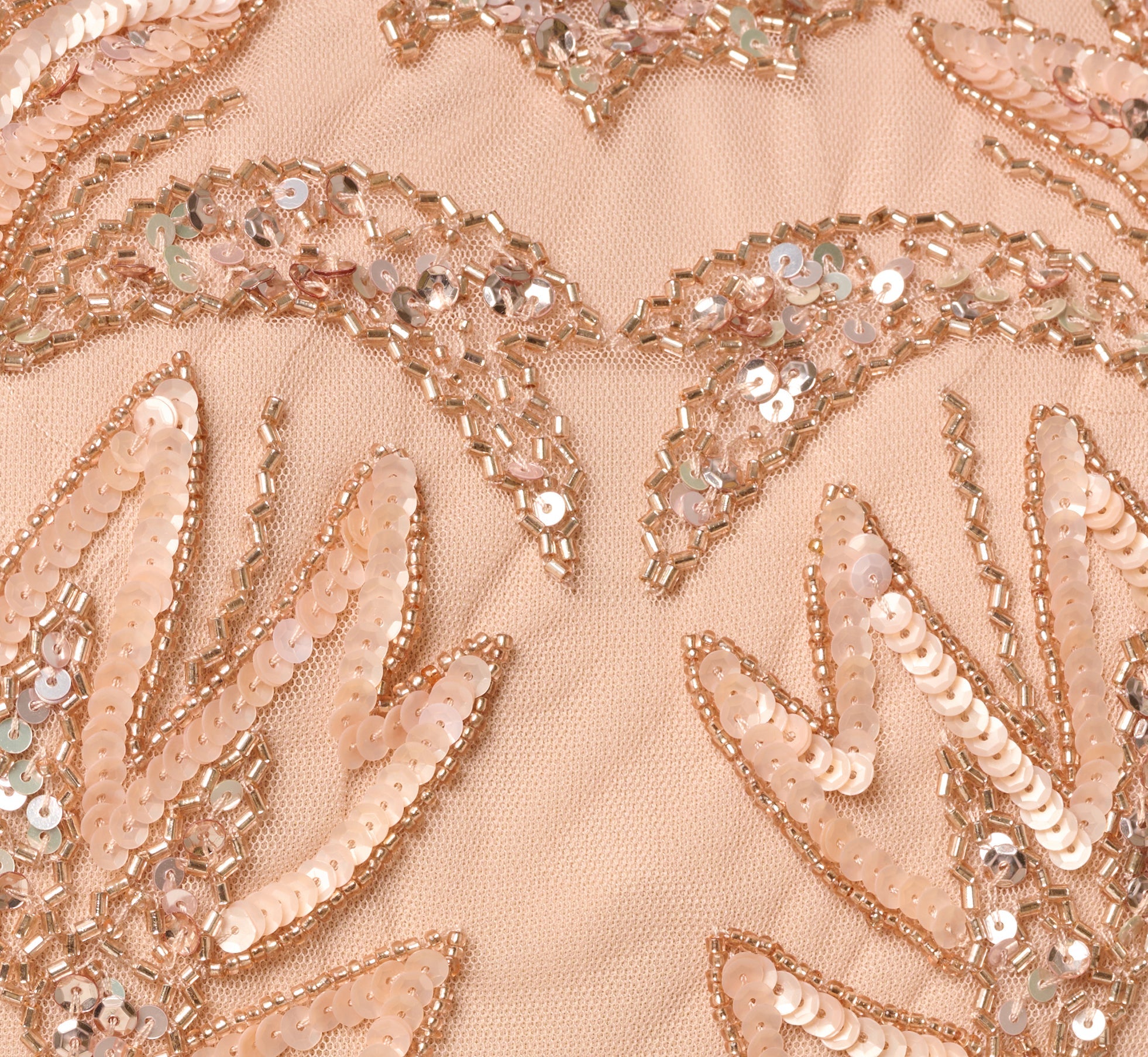 Adrianna Papell Hand-Beaded Sleeveless Slim Column Gown In Rose Gold